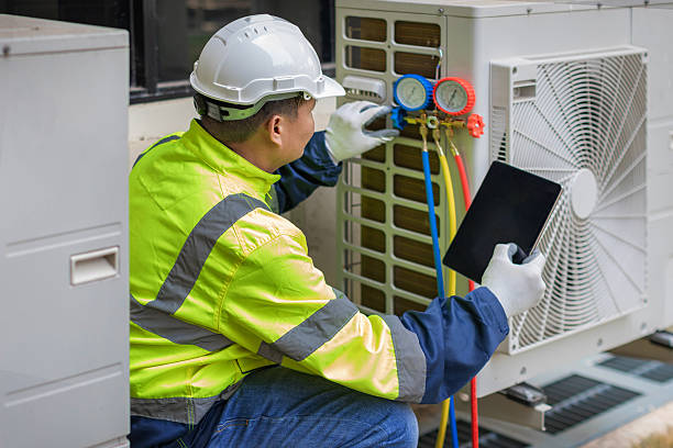 Professional Hvac technician working in Yale, OK